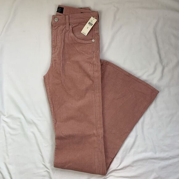 Citizens of Humanity Chloe Super Flare Corduroy Pants Jeans 26 Tall Rose Pink 70 - Picture 6 of 13